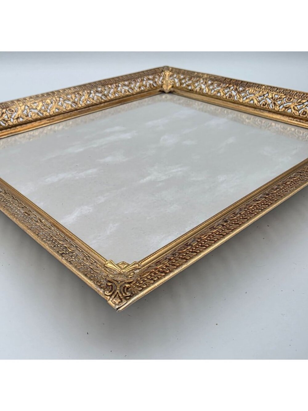 Antique Gold Tone Ornate Floral Design Picture Frame 8x10" Hollywood Regency - Picture 9 of 10